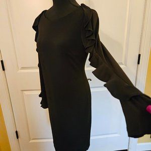 Calvin Klein Black Dress with Statement Sleeves